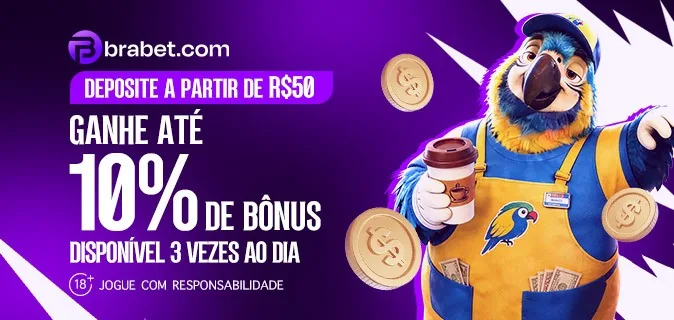 Bônus diário: até 10% sobre o depósito, 3 vezes por dia